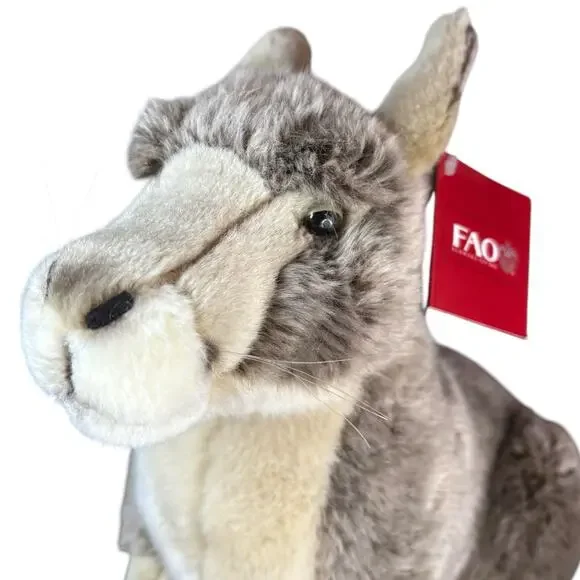 NEW FAO Schwarz KANGAROO & BABY JOEY 18" Tall Large Plush Stuffed Animal Toy NWT - Picture 4 of 16